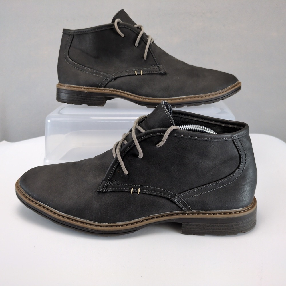Varese Gobi II Chukka Boots Mens 11 Dark Gray Faux Leather Smart Casual Preppy